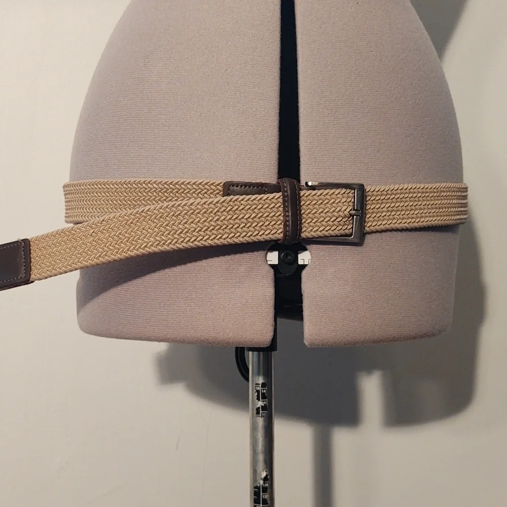 Braided Fabric Belt Sz 2XL tan